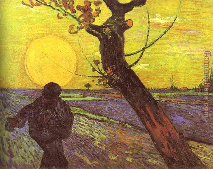 Sower with Setting Sun After Millet painting - Vincent van Gogh Sower with Setting Sun After Millet art painting